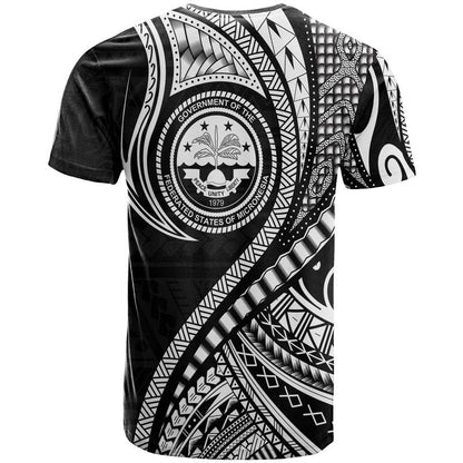 Federated States of Micronesia Independence Day T Shirt Black Polynesian Wave Style