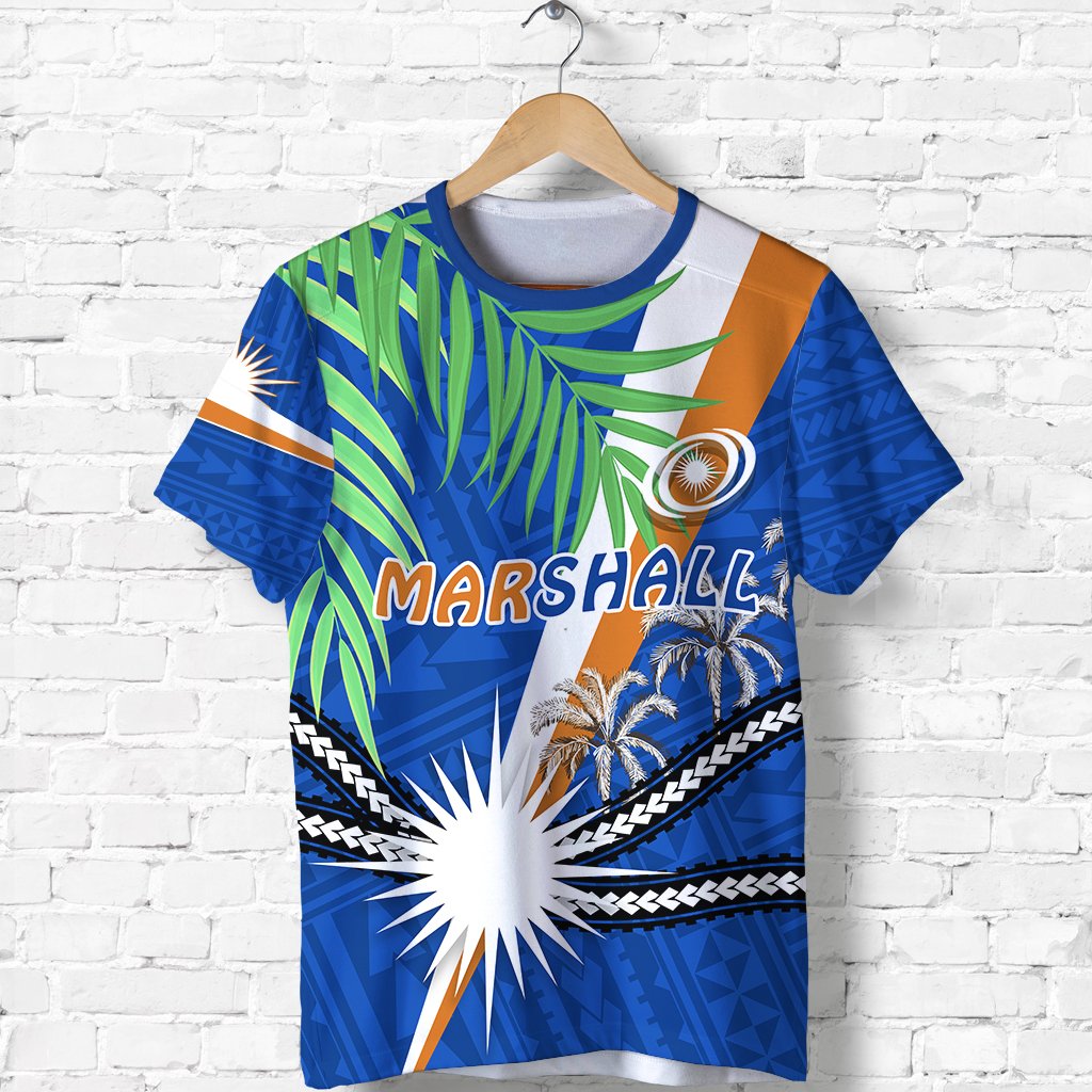 Marshall Islands Rugby T Shirt Coconut Leaves