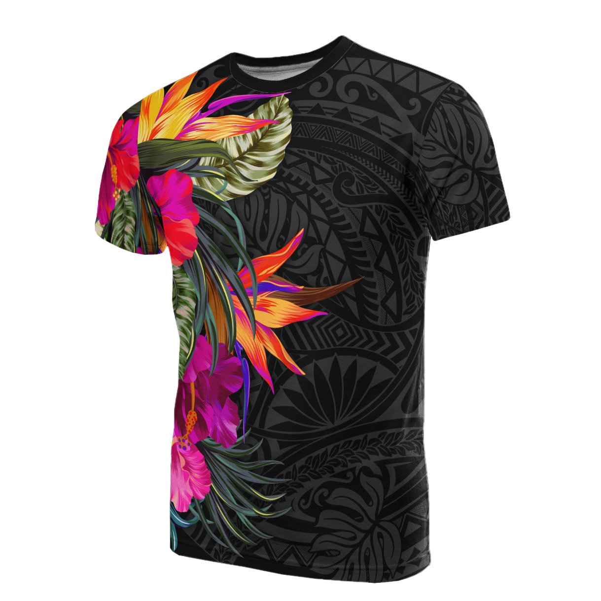 Polynesian T-Shirt - Hibiscus Pattern