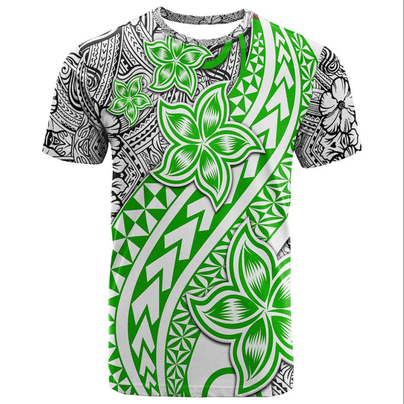 Traditional Polynesian Tribal Tattoo Retro T Shirt Green