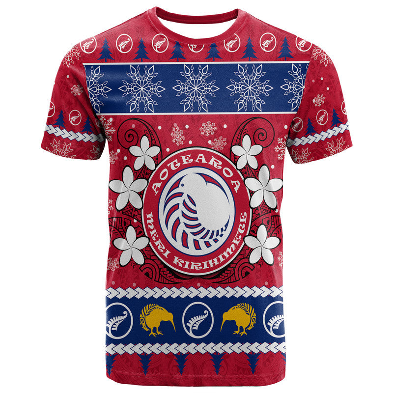 New Zealand Aotearoa Meri Kirihimete T Shirt Maori Kiwi Christmas