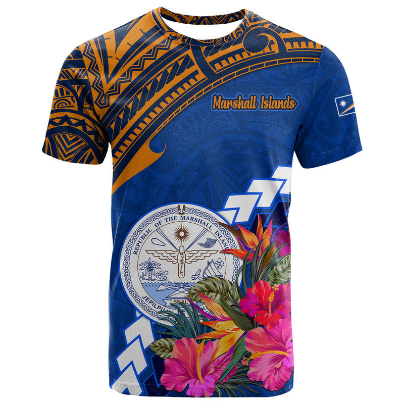 Marshall Islands Coat Of Arms T Shirt Polynesian Tropical Shirt