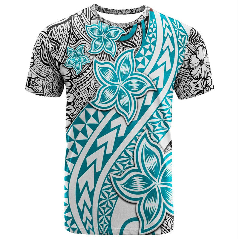 Traditional Polynesian Tribal Tattoo Retro T Shirt Turquoise