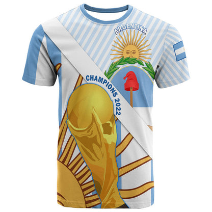 Argentina Champions World Cup 2022 T Shirt La Albiceleste Sol de Mayo