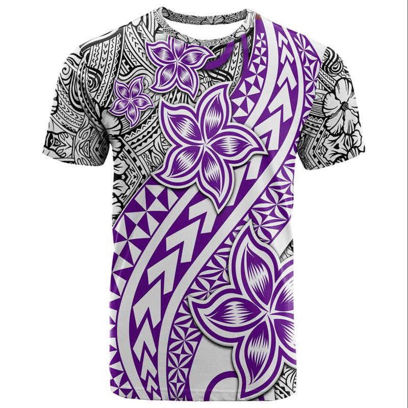 Traditional Polynesian Tribal Tattoo Retro T Shirt Purple
