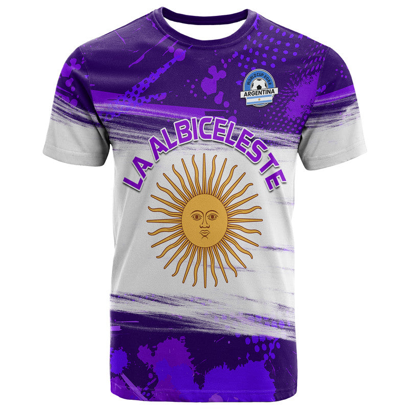 Argentina Sol de Mayo La Albiceleste Flag Style T Shirt Purple