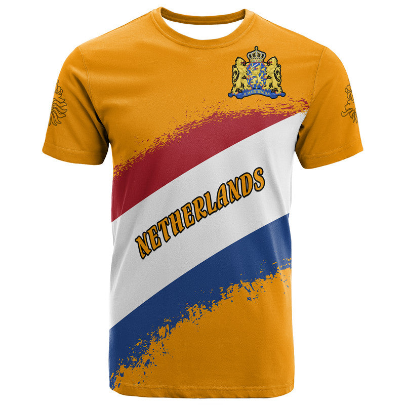 Netherlands Football Flag Style T Shirt