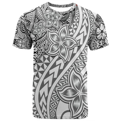 Traditional Polynesian Tribal Tattoo Retro T Shirt Grey