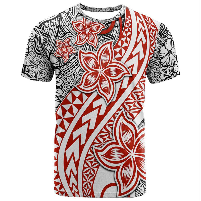 Traditional Polynesian Tribal Tattoo Retro T Shirt Red