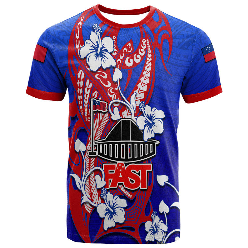 Custom Personalised Special Samoa Fast Party T Shirt Tribal Samoan Hibiscus Design