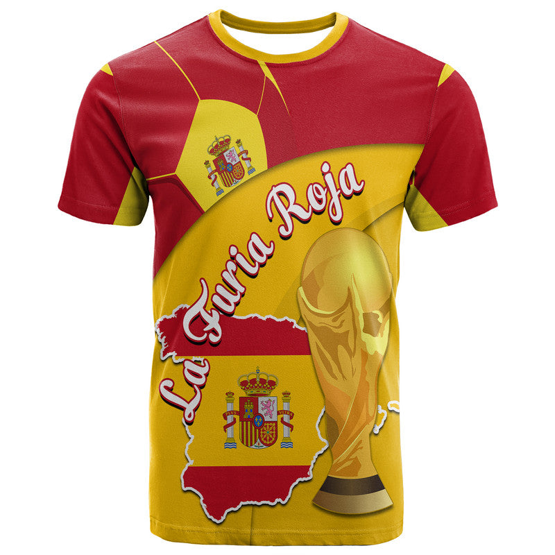 Spain Football Champions T Shirt Spain Flag With Soccer Ball