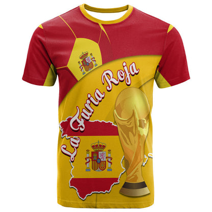 Spain Football Champions T Shirt Spain Flag With Soccer Ball