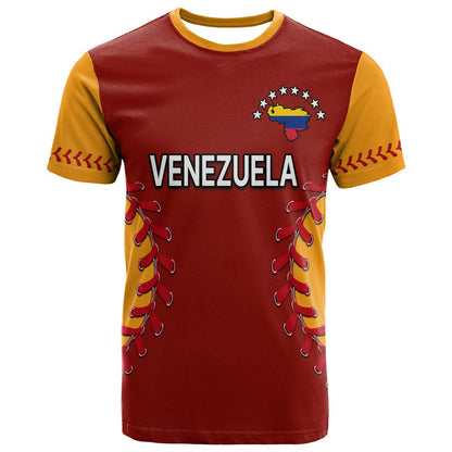 Venezuela Baseball Flag Map T Shirt