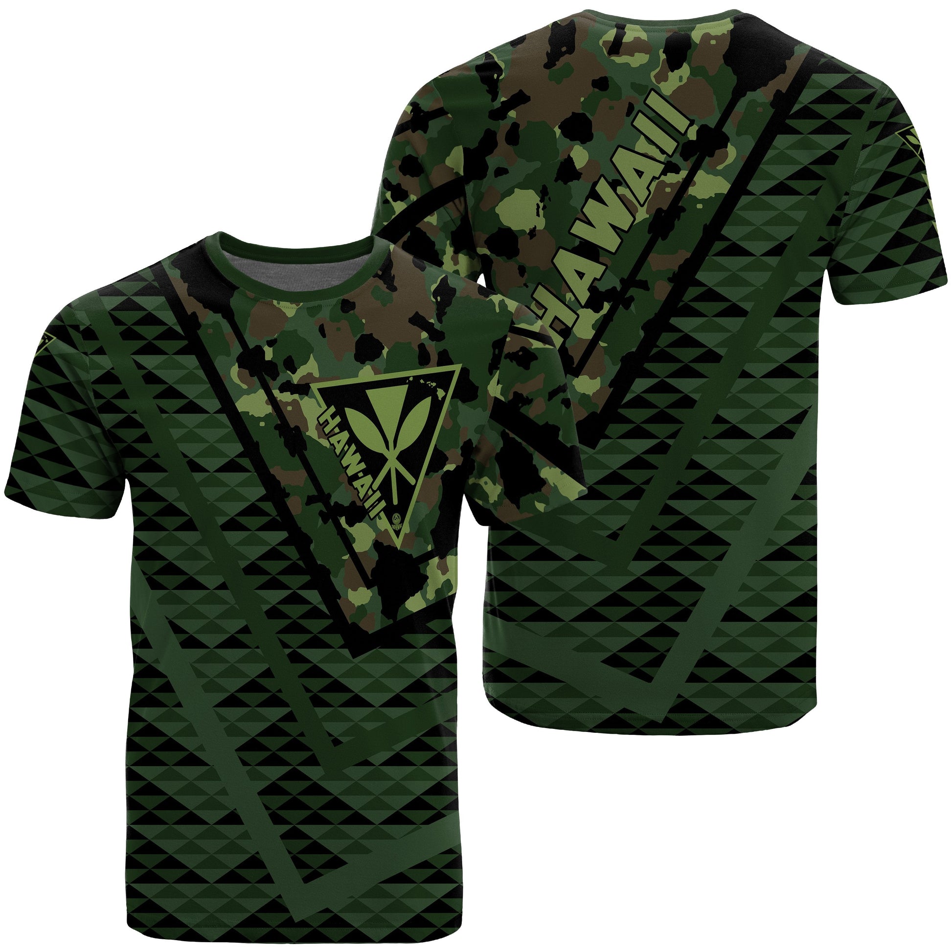 Hawaii Army Niho Mano T-Shirt - Camo Map - Ah