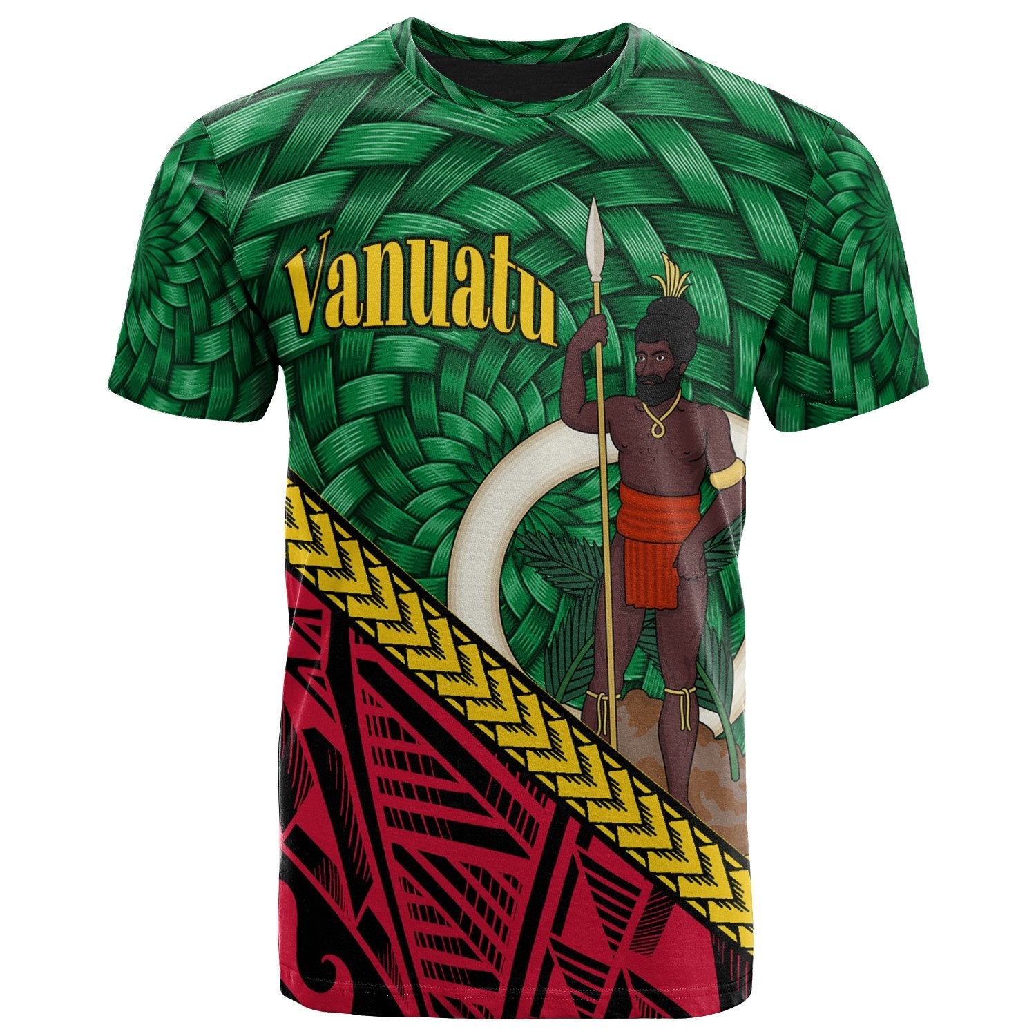 Vanuatu T-Shirt Polynesian Patterns With Bamboo