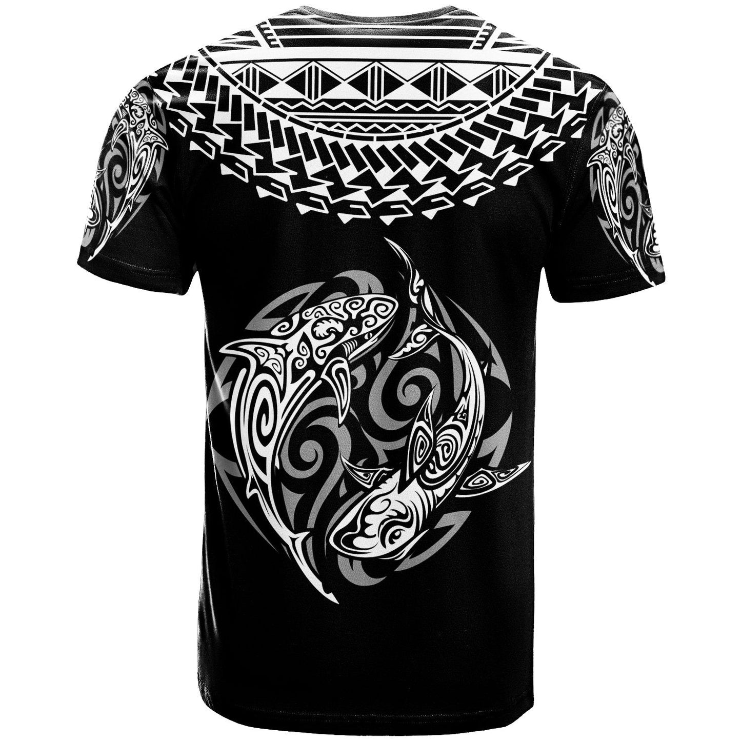 Fiji T Shirt Polynesian Shark Tattoo Black