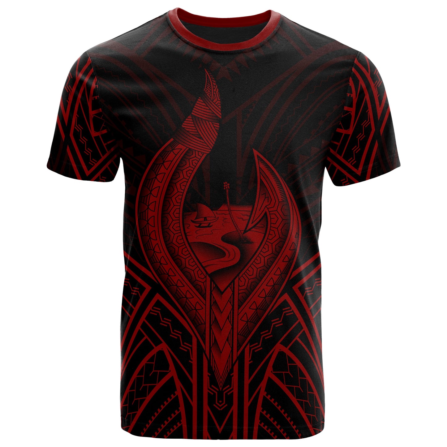 Guam T Shirt Guam Seal Chamorro Tribal Red Color