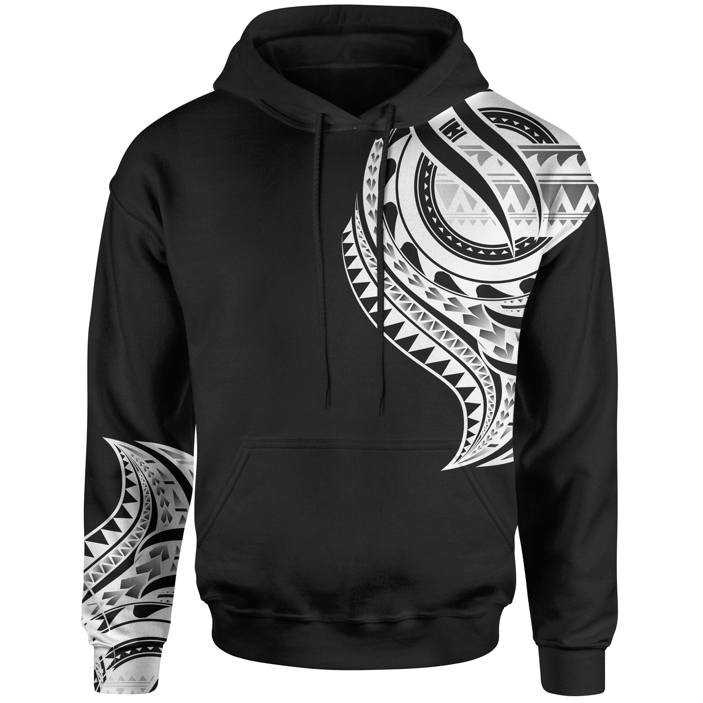 Kiribati Hoodie Kiribati Tatau White Patterns With Coat Of'rms
