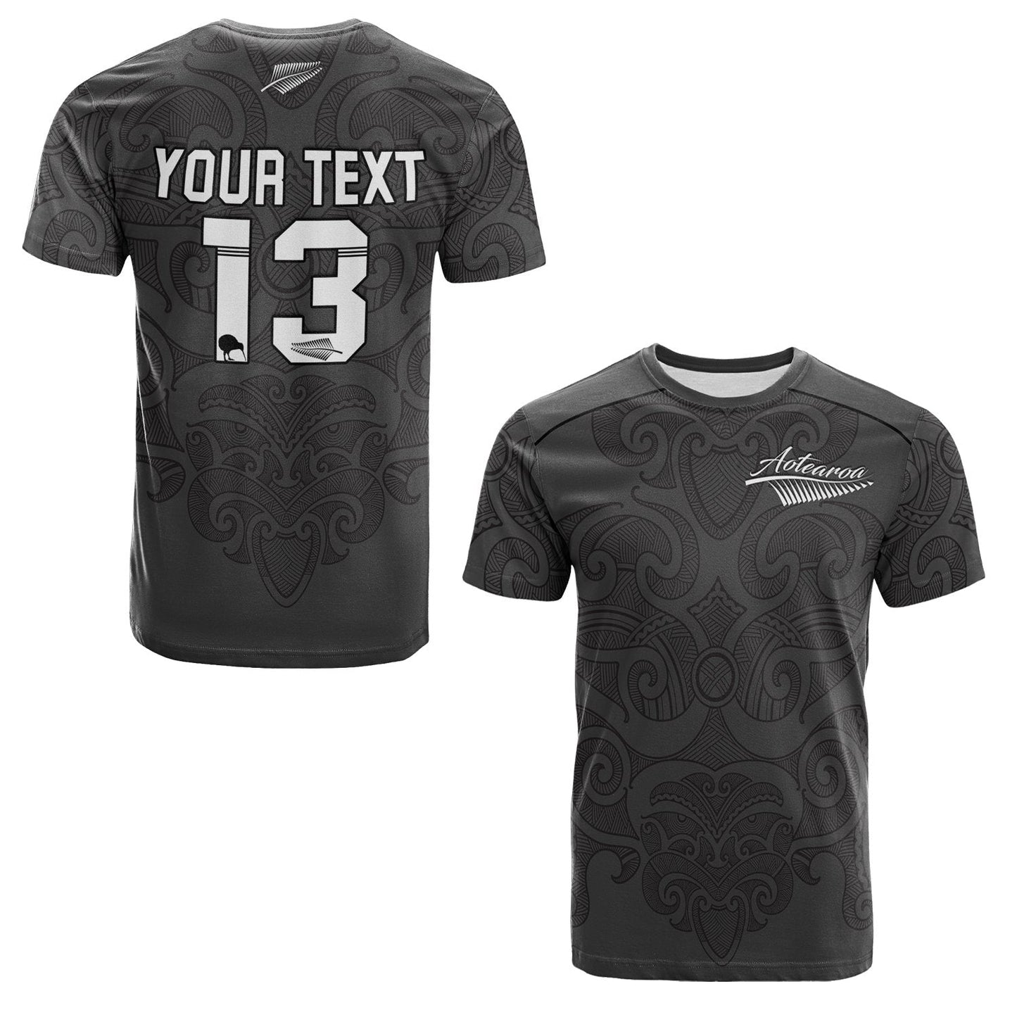 (Custom Personalised) Maori 2021 T Shirt Aotearoa Tattoo Custom Text and Number