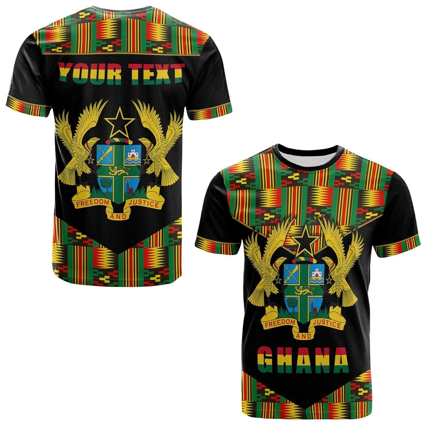 Custom Ghana Proud T Shirt Ankara Kente