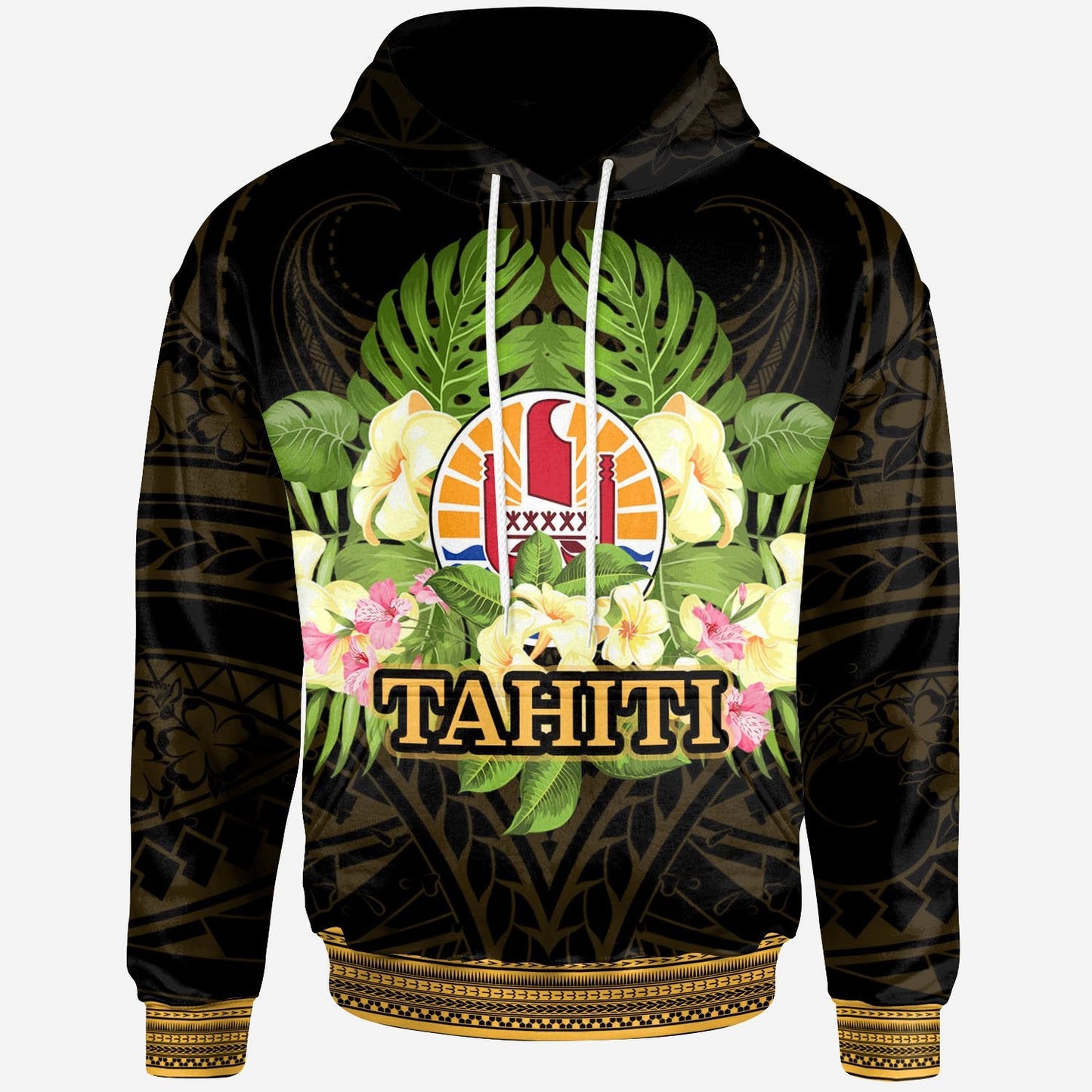 Tahiti Hoodie Polynesian Gold Patterns Collection