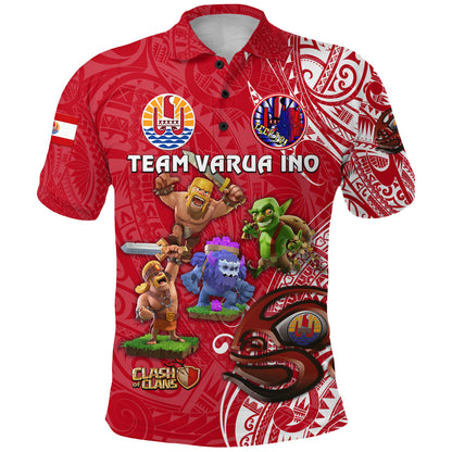 Custom Personalised Tahiti Eimeo Teahamai - PC Polo Shirt Team Varua Ino - Red