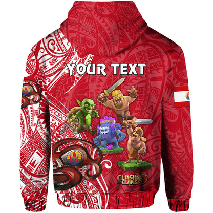 ( Personalised) Tahiti Eimeo Teahamai PC Hoodie Team Varua Ino Red