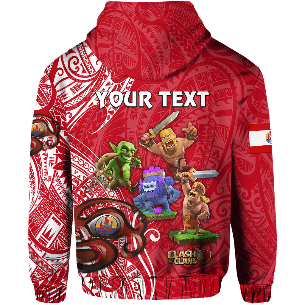 ( Personalised) Tahiti Eimeo Teahamai PC Zip Hoodie Team Varua Ino Red