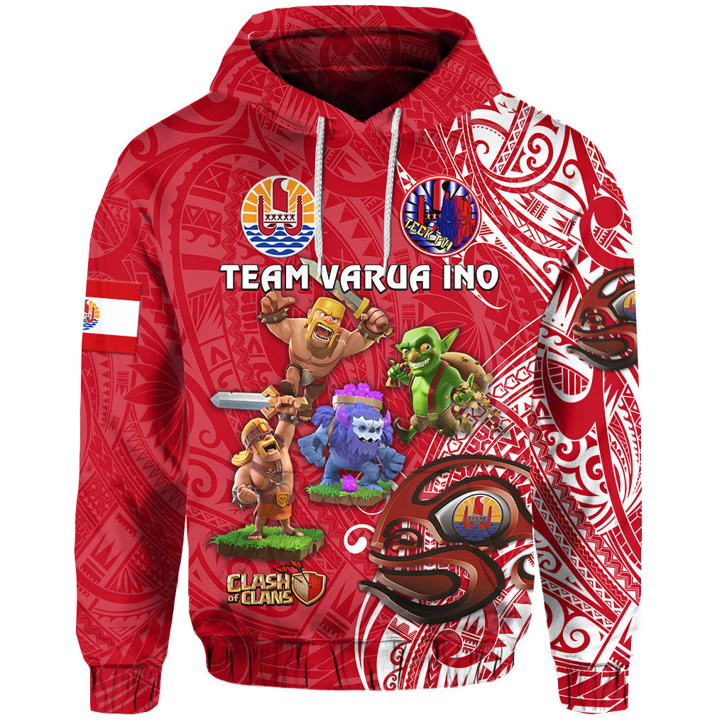 ( Personalised) Tahiti Eimeo Teahamai PC Hoodie Team Varua Ino Red