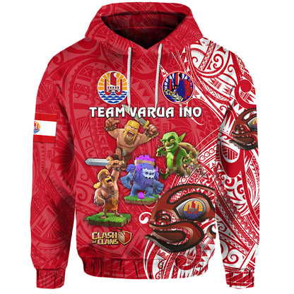 ( Personalised) Tahiti Eimeo Teahamai PC Hoodie Team Varua Ino Red