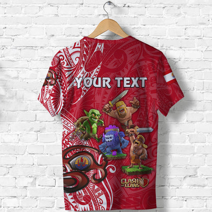 (Custom Personalised) Tahiti Eimeo Teahamai PC T Shirt Team Varua Ino Red