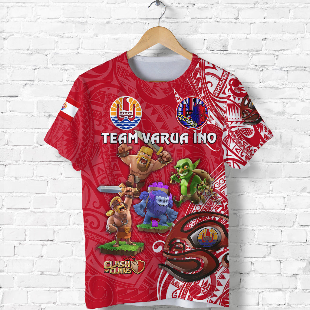 (Custom Personalised) Tahiti Eimeo Teahamai PC T Shirt Team Varua Ino Red