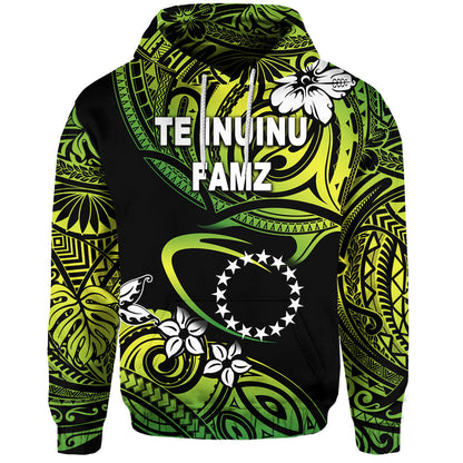 TE INUINU FAMZ Cook Islands Rugby Hoodie Unique Vibes Green