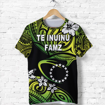 TE INUINU FAMZ Cook Islands Rugby T Shirt Unique Vibes Green