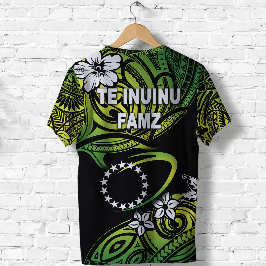 TE INUINU FAMZ Cook Islands Rugby T Shirt Unique Vibes Green