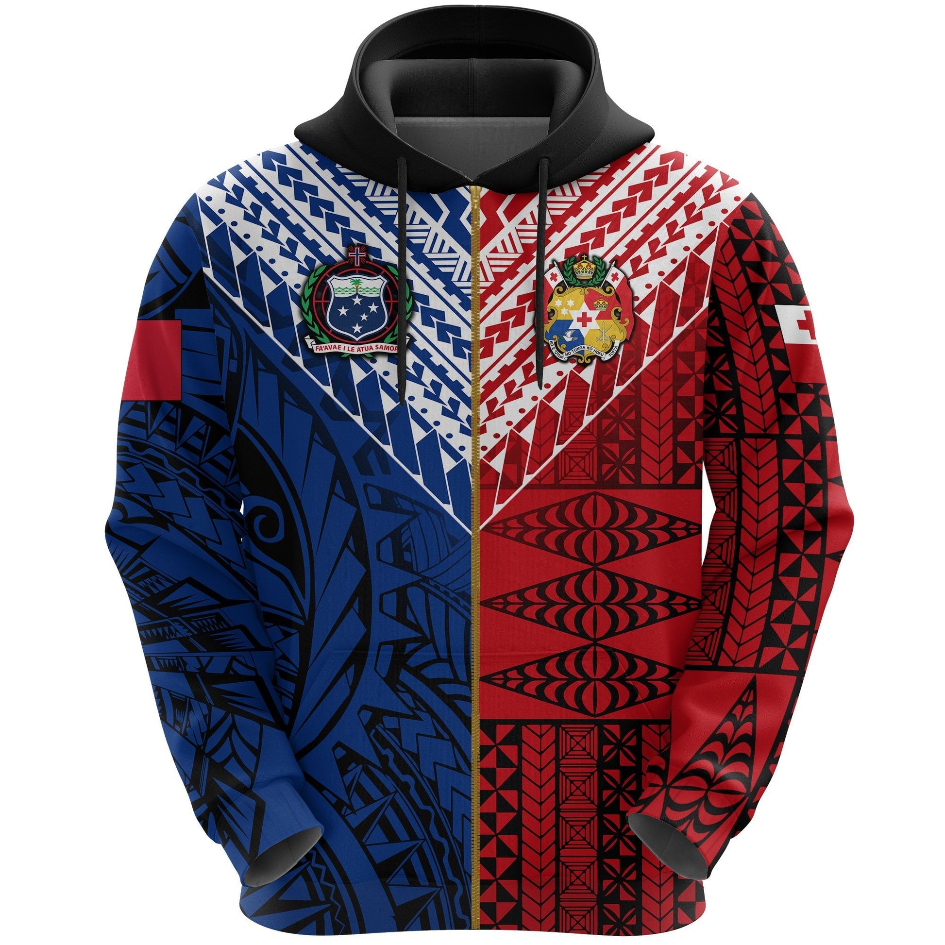 Tokouso Zip Up Hoodie Tonga Samoa Together
