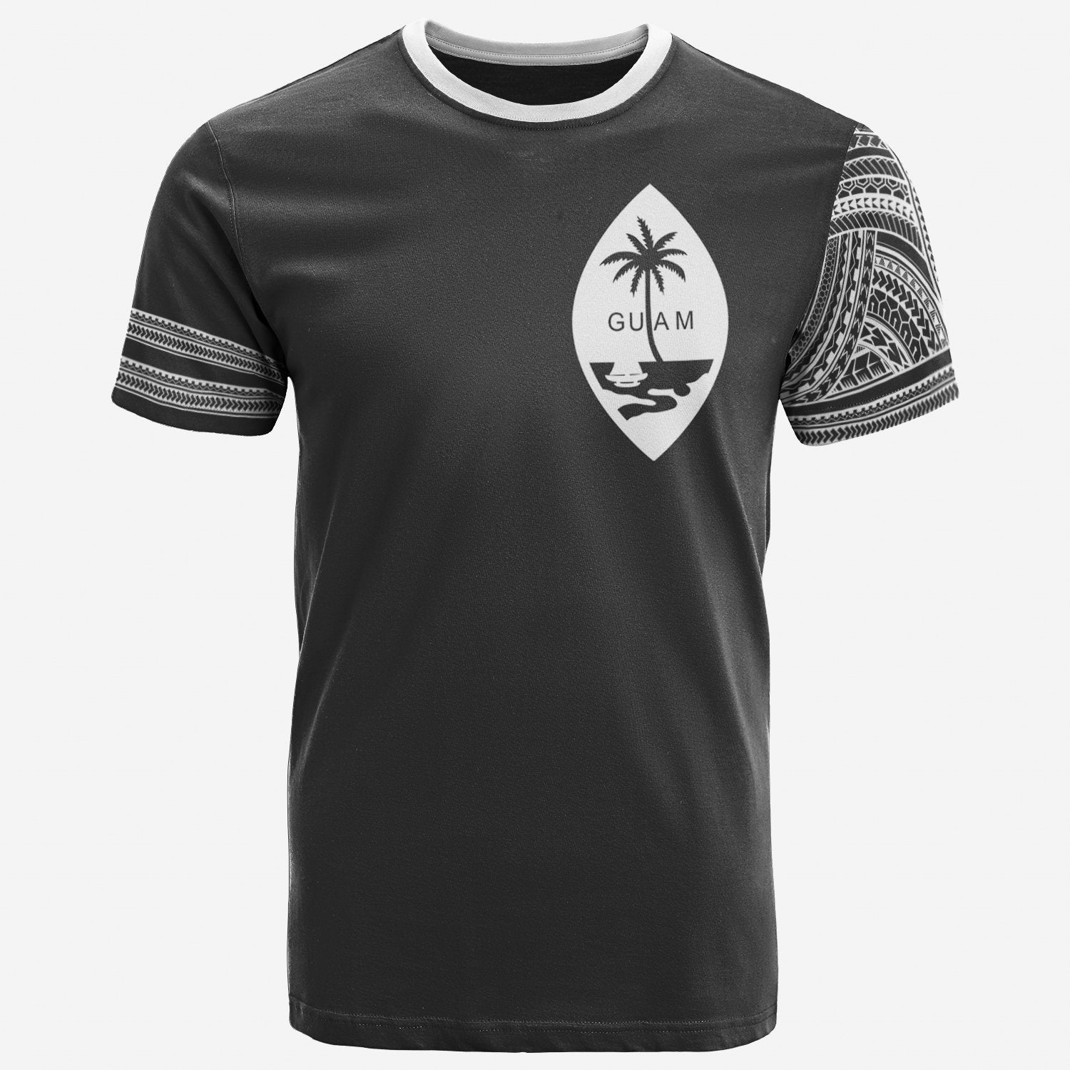 Guam T Shirt Grey Color Simple Style
