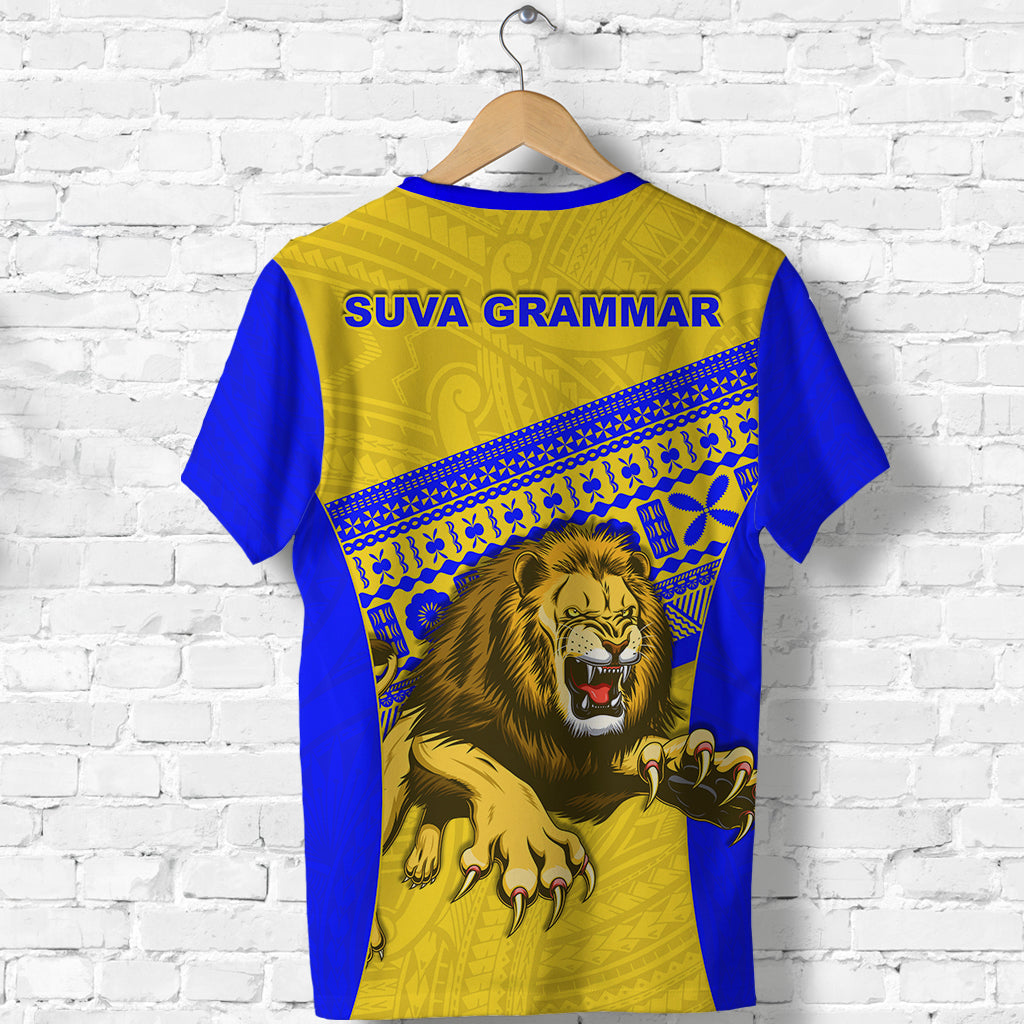Suva Grammar Fashion T Shirt Fiji School Version Lion Blue