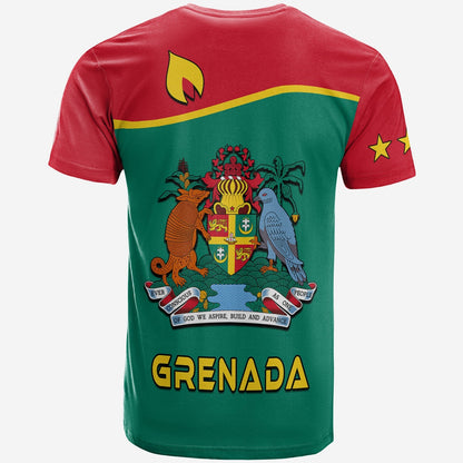 Grenada T Shirt Coat of Arms and Map Impressive