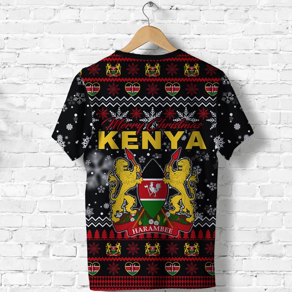 Kenya Christmas T Shirt Shield Mix African Pattern