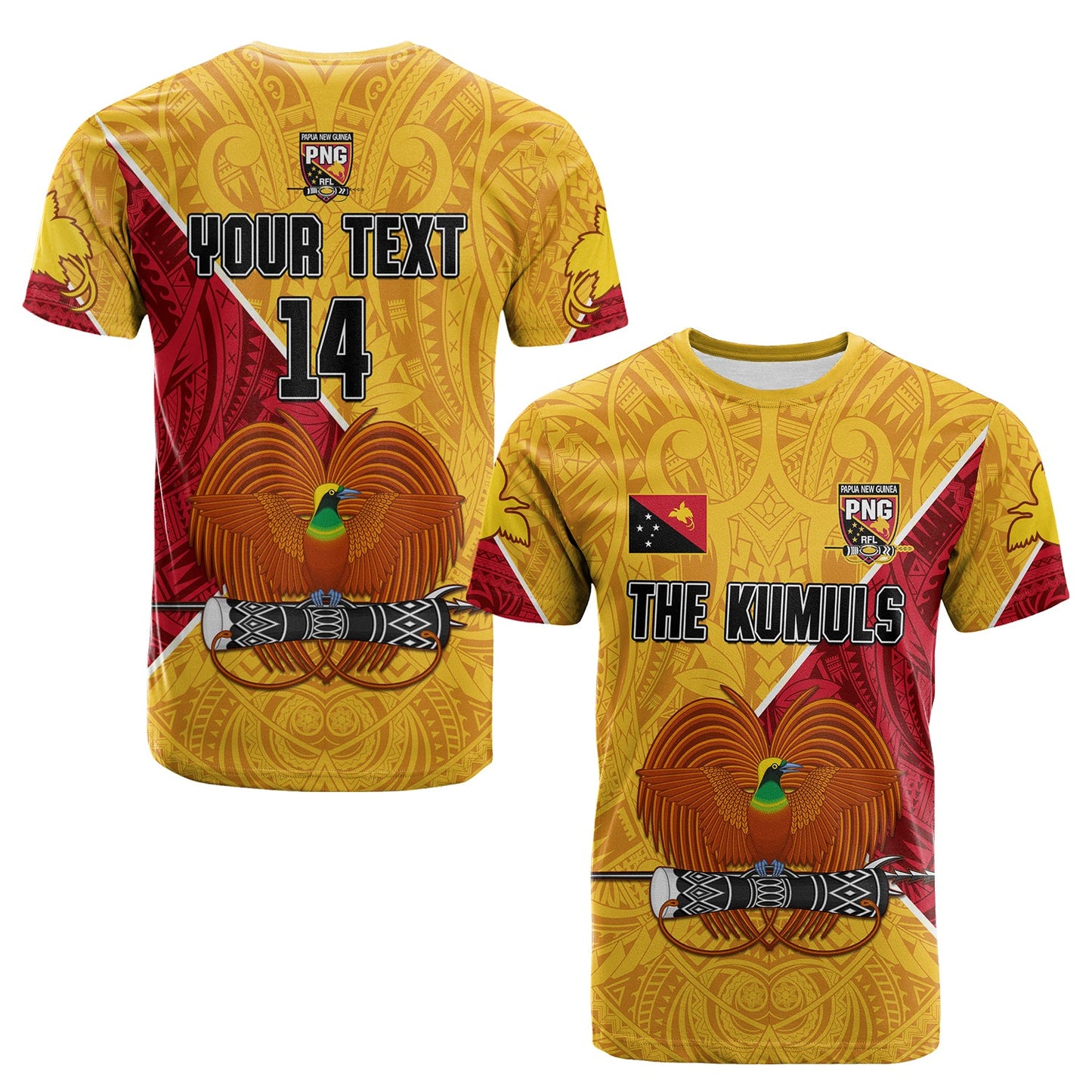 Custom Text And Number The Kumuls Png T Shirt Papua New Guinea Polynesian Dynamic Style