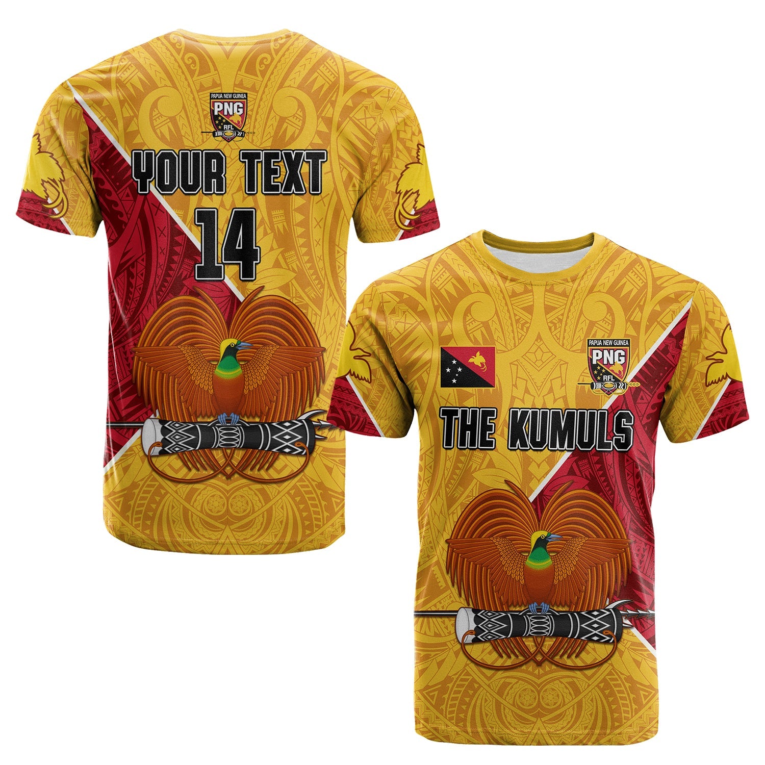 Custom Text And Number The Kumuls Png T Shirt Papua New Guinea Polynesian Dynamic Style