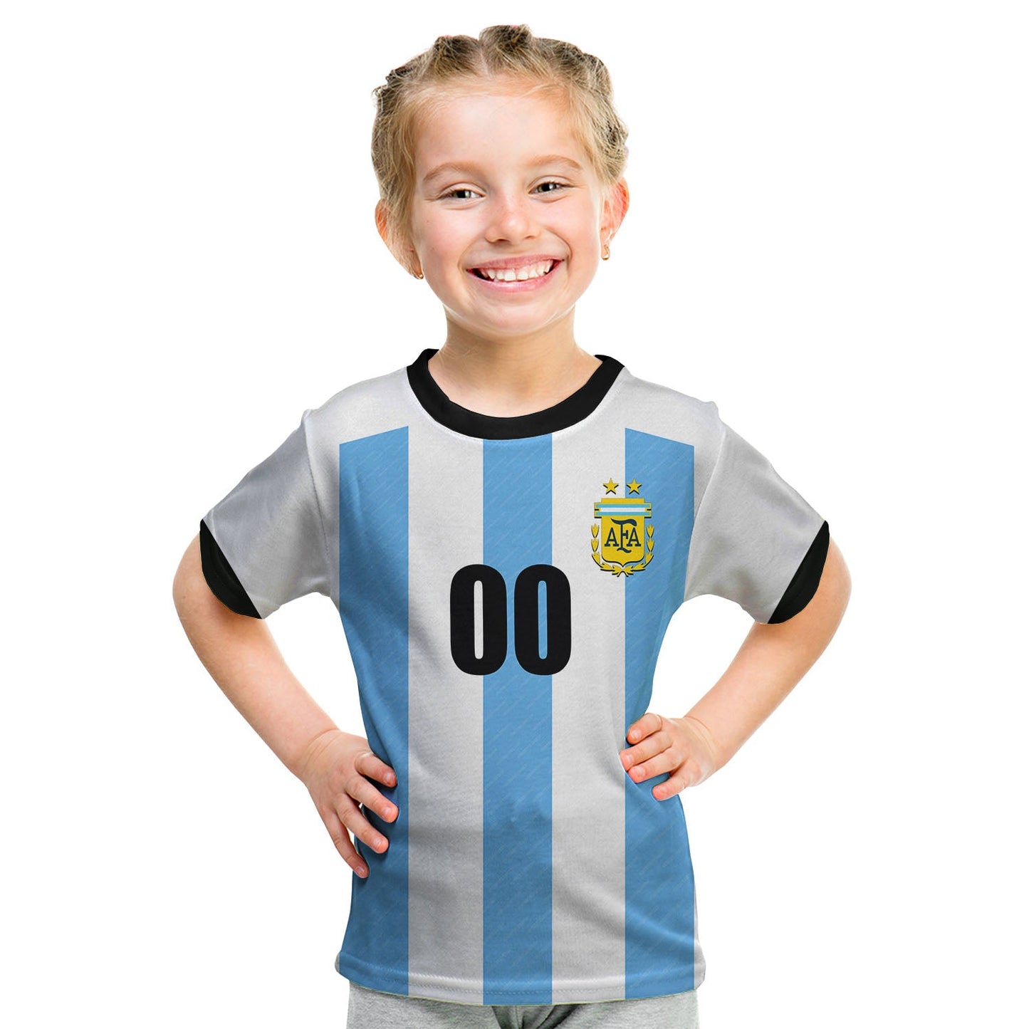 Custom Argentina Home T Shirt Mens World Cup Soccer Jersey