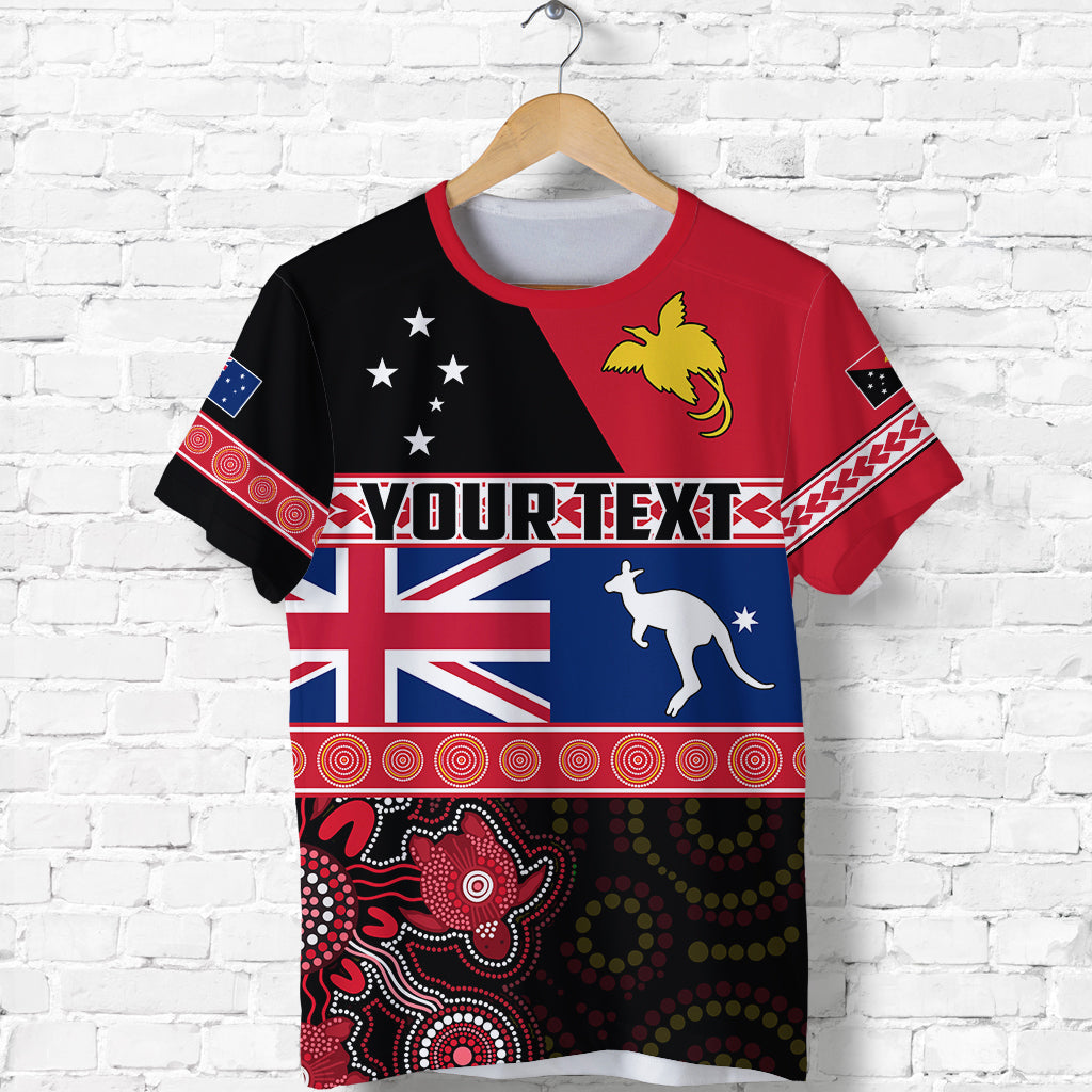 Custom Personalised Papua New Guinea And Australia T Shirt Aboriginal Png And Aus