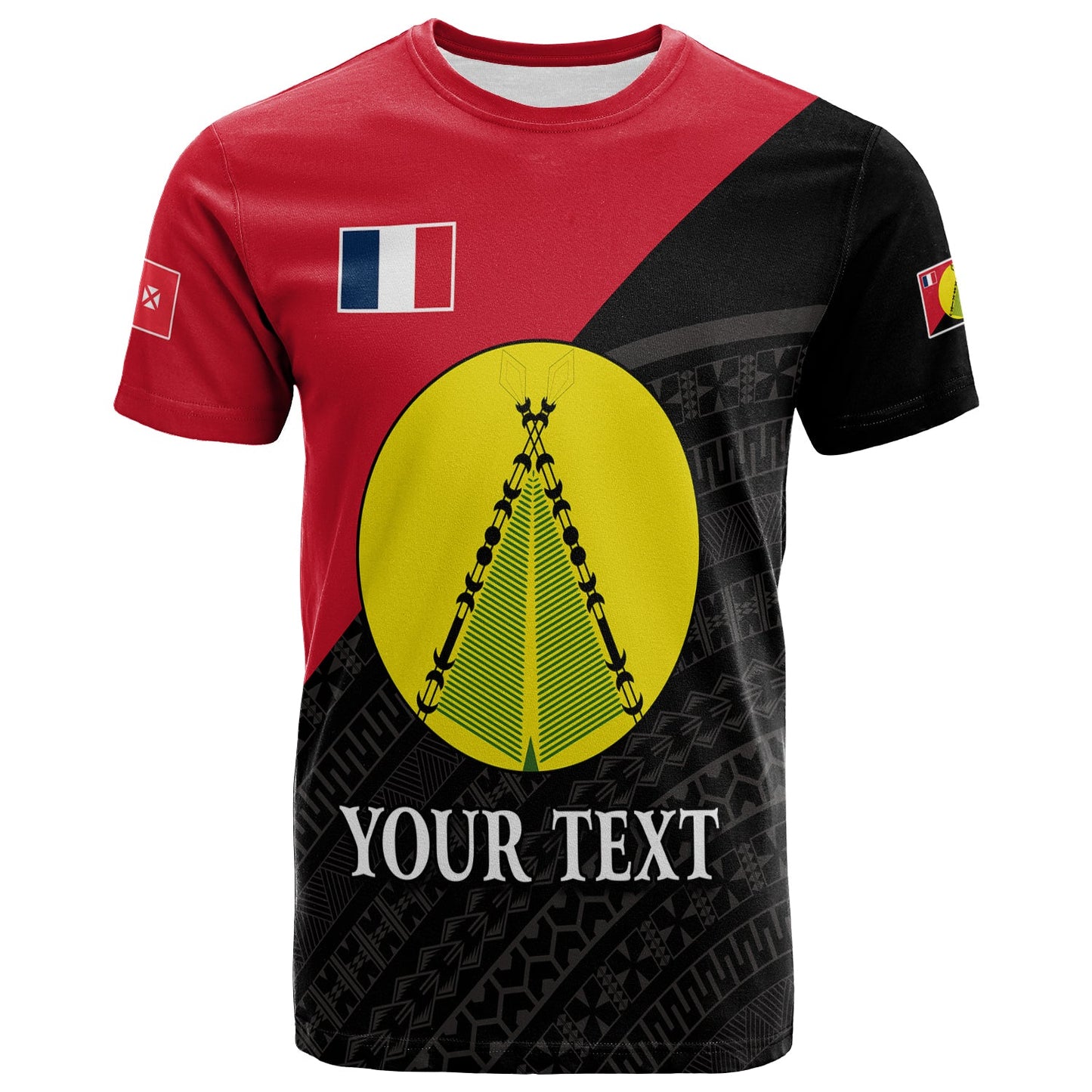 (Custom Personalised) Sigave Chiefdom Wallis et Futuna T Shirt Polynesian Pattern and Flag