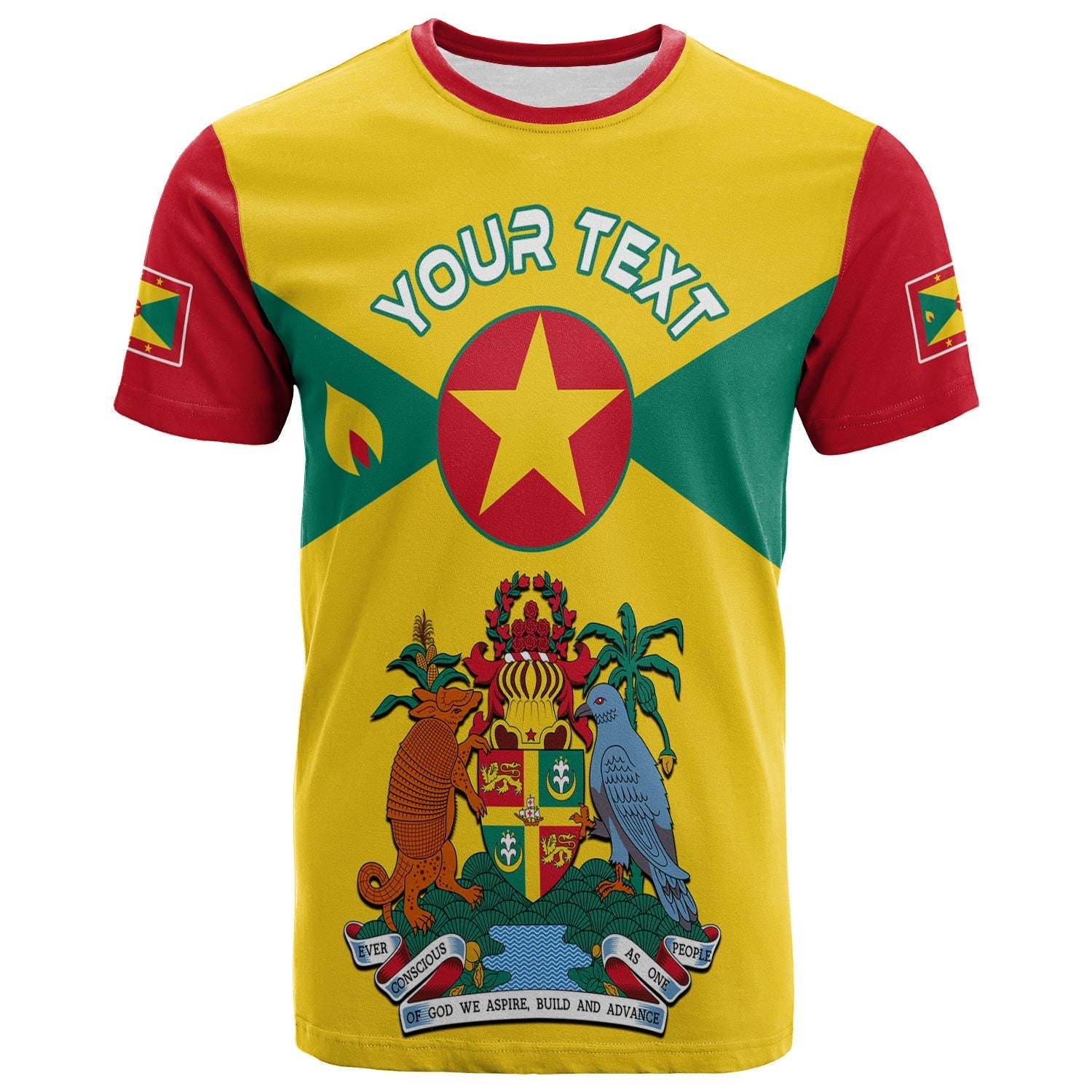 Custom Grenada T Shirt Power Grenada Mix Coat Of Arms