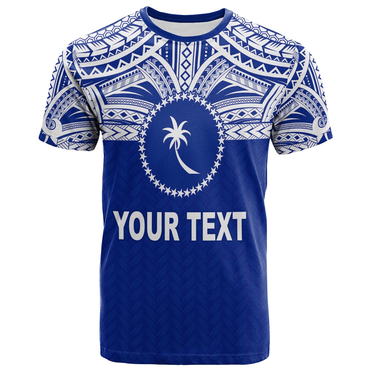 (Custom Personalised) Chuuk Flag T Shirt Micronesia Style Blue
