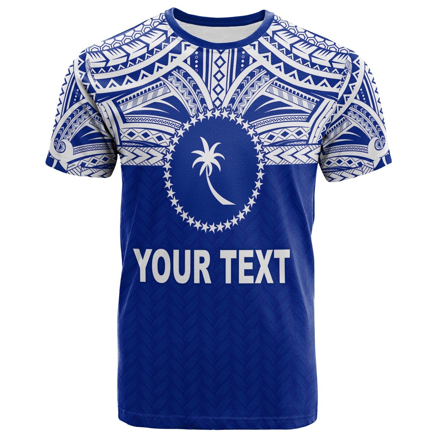 (Custom Personalised) Chuuk Flag T Shirt Micronesia Style Blue