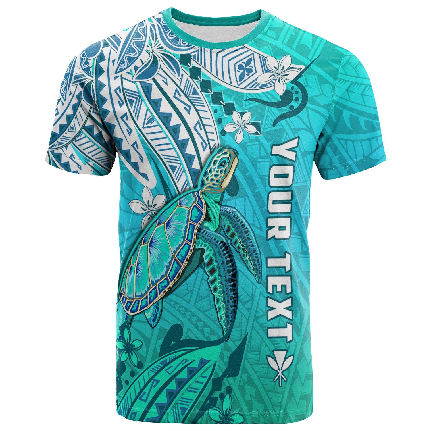 (Custom Personalised) Hawaiian Islands T Shirt Turtle Mix Hawaii Polynesian