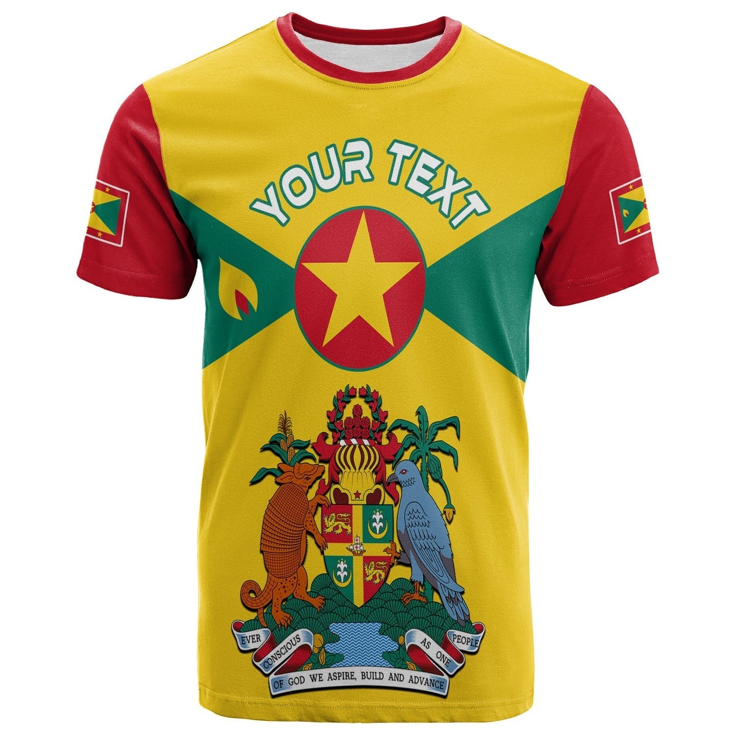 (Custom Personalised) Grenada T Shirt Power Grenada Mix Coat Of Arms